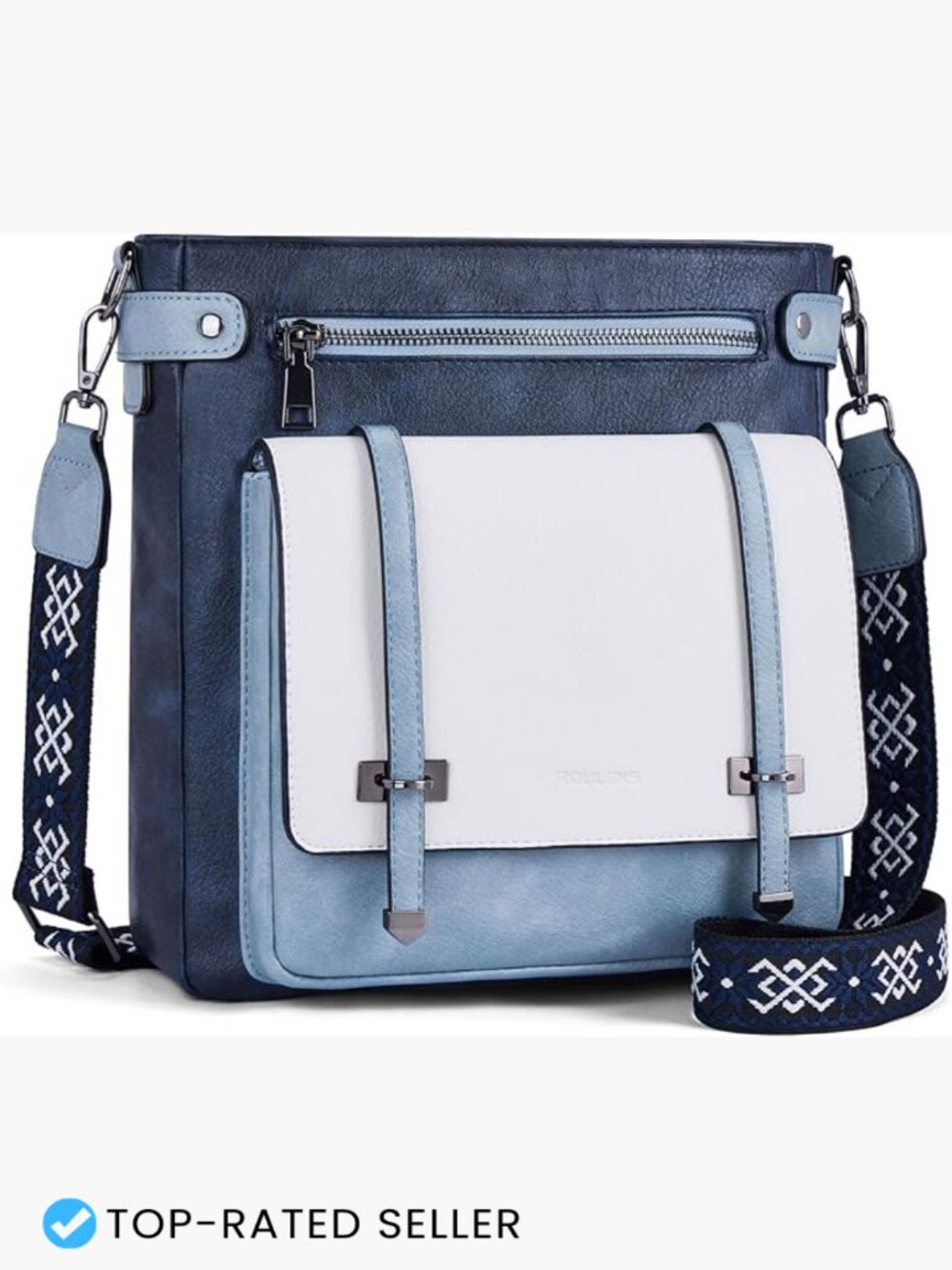 Multi Pocket Vegan Leather Crossbody Bag Purse Travel Shoulder Handbag